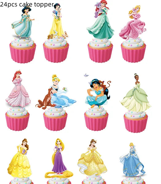 Princess Six Theme Party Disposable Tableware Set Girls Birthday