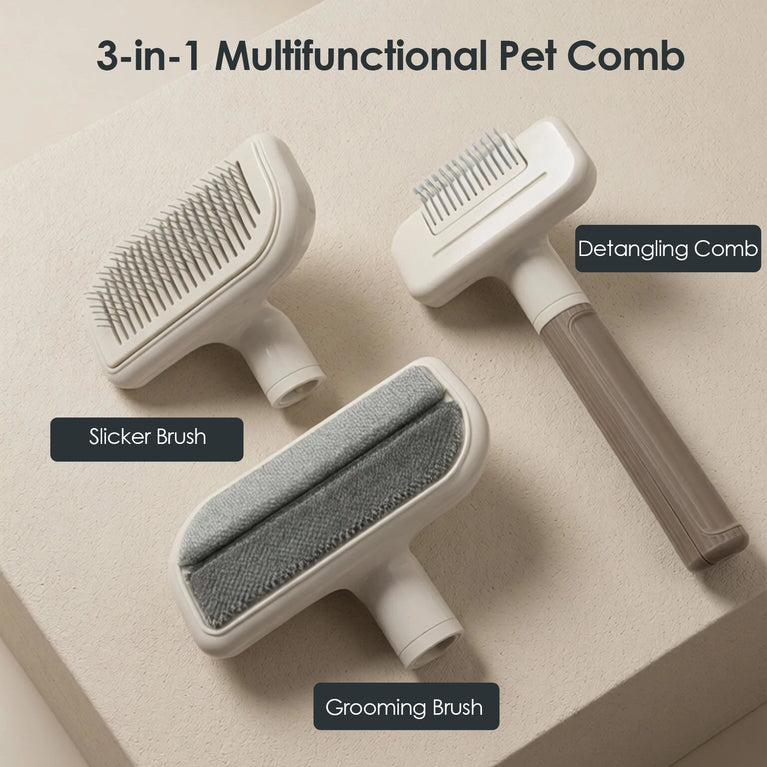 3-in-1 Multifunctional Pet Comb Cat Grooming Brush Hair Removal Tool