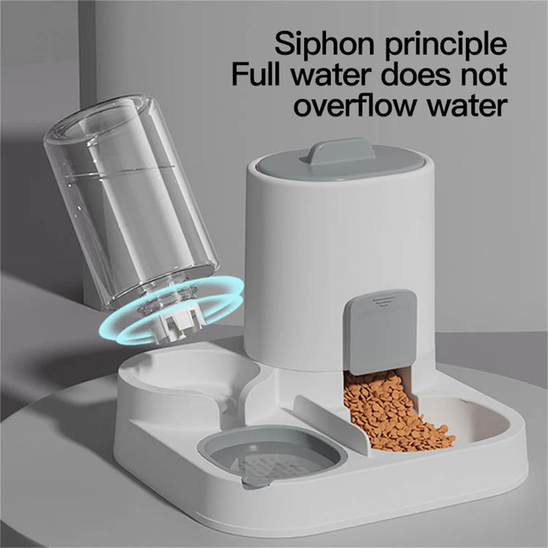 1-Pack Automatic Gravity Fed Cat Water Dispenser And Feeder Spill Proof Large Capacity One Piece Design