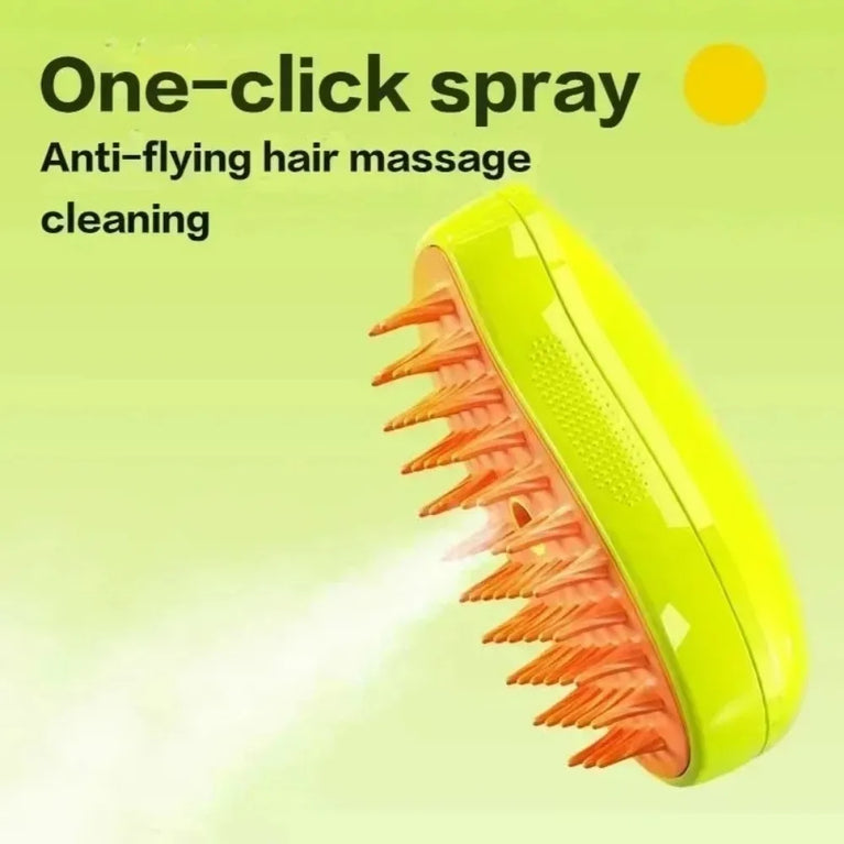 Cat Steamy Brush Electric Spray Massage Grooming Shedding 3in1 Tool
