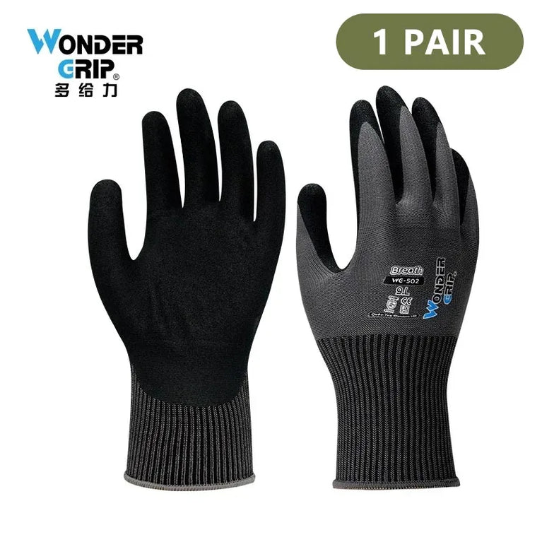 Breathable Nitrile Coated Gardening Gloves Cut Resistant Grip Fit