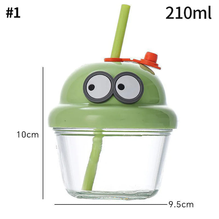 Glass Yogurt Breakfast Cup With Lid Spoon Overnight Oats Container Jar