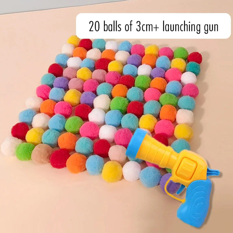 Interactive Cat Toy Gun Plush Ball Launcher Fun Play for Cats