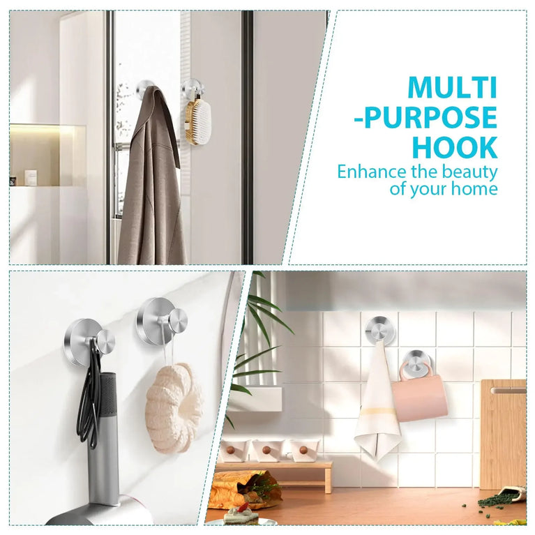 Vacuum Suction Cup Hook Punch Free Stainless Steel Wall Hanger
