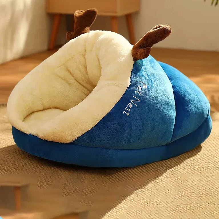 Soft Winter Warm Plush Dog Sofa Bed Cozy Cave Kennel Removable Cover Pet Nest