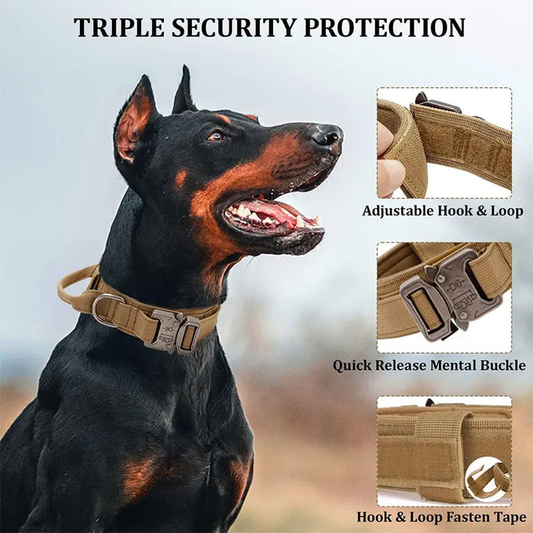 Outdoor Sports Style Tactical Dog Collar Usable Training Traction
