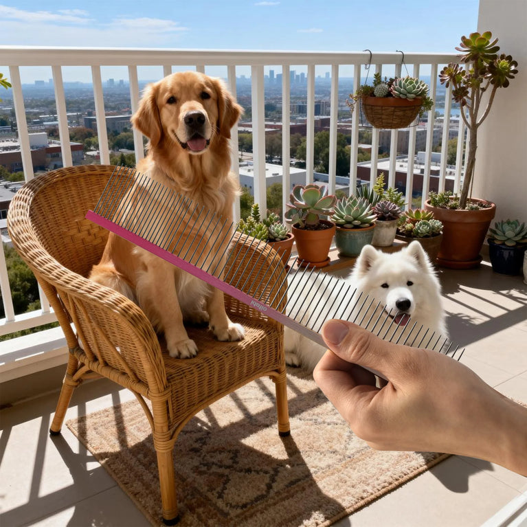 Professional Pet Grooming Comb Gradient Aluminum Stainless Steel Dog Cat Comb Tool