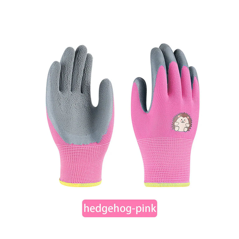 Kids Waterproof Wear Resistant Gardening Gloves Stab Proof Latex