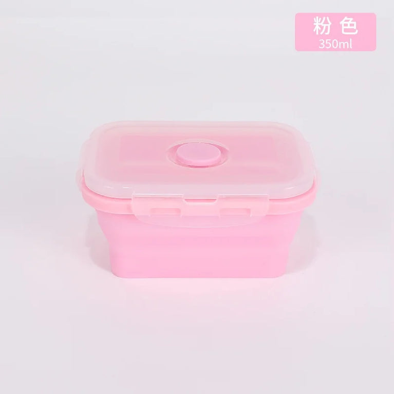 4PS Collapsible Silicone Food Storage Containers with Lids Vent Kitchen Meal Prep Set