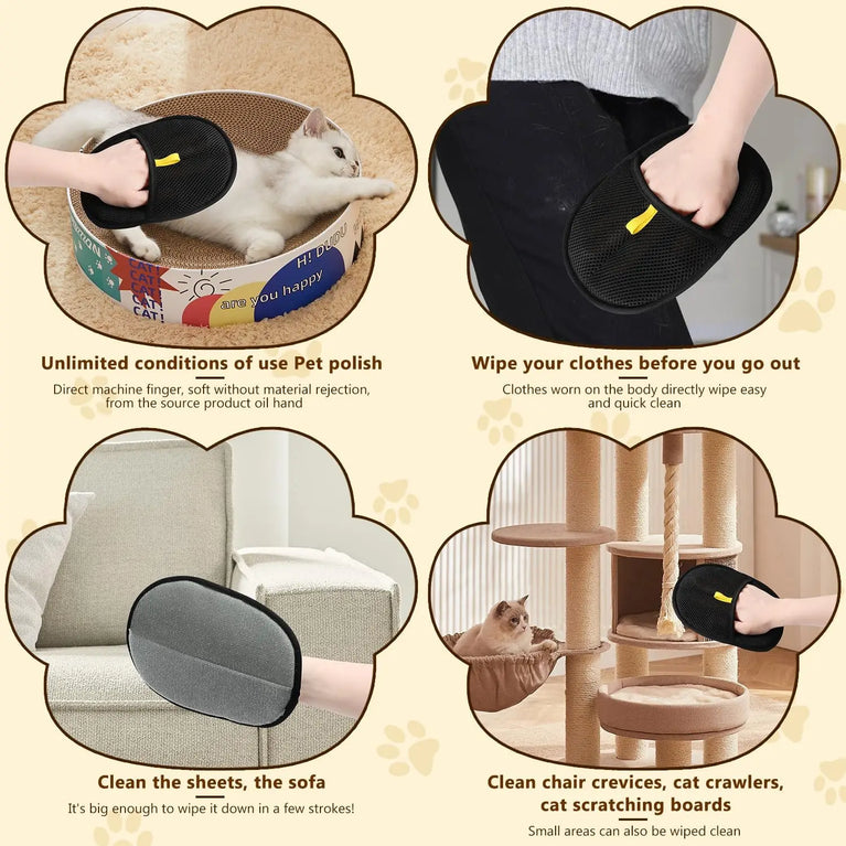 Reusable Electrostatic Pet Hair Removal Mitts Cat Grooming Gloves