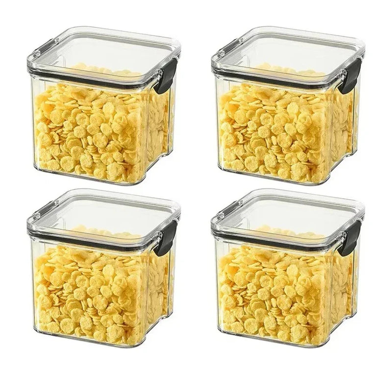 Plastic Food Containers with Lids Large Capacity Airtight Storage Jars