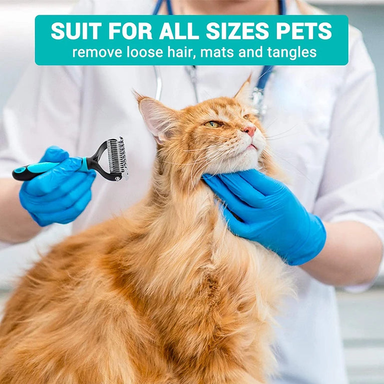Professional Pet Cat Hair Removal Comb Brush Shedding Trimmer Tool