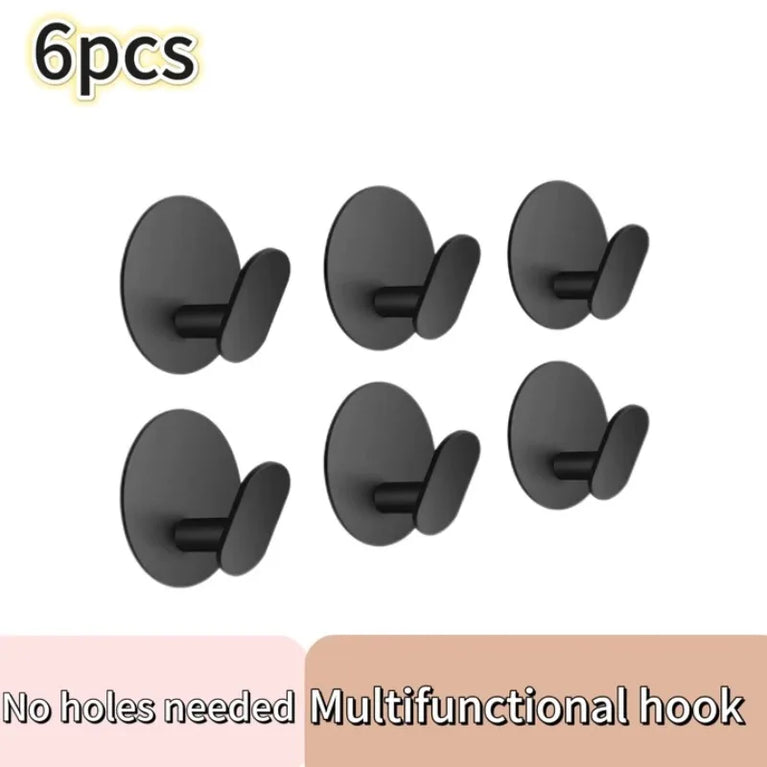 Self-Adhesive Hooks Heavy Duty Plastic Wall Hooks Towel Clothes Rack Hangers Bathroom Kitchen Waterproof Hooks