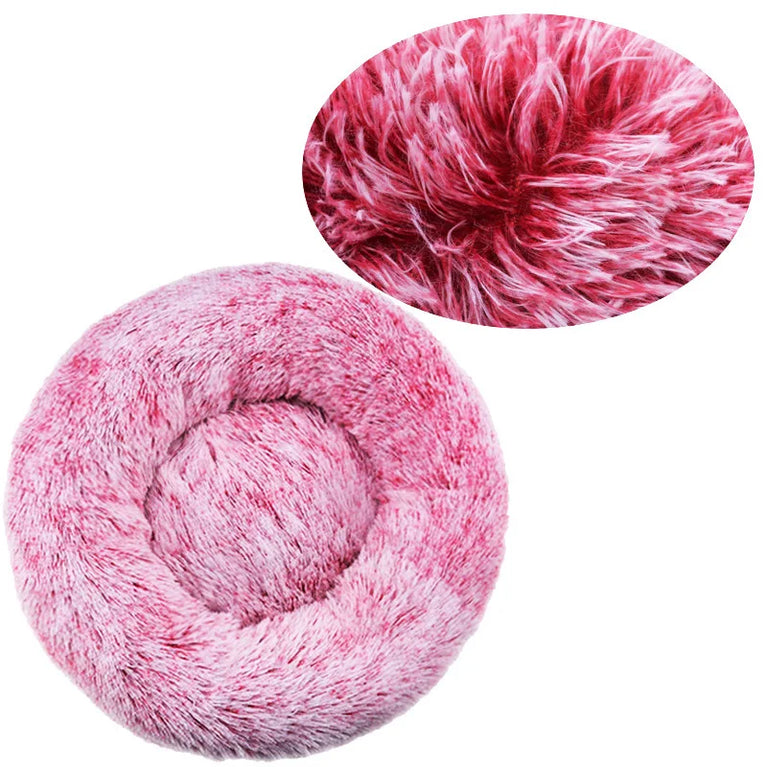 Round Plush Environment Friendly Dog Bed 40-90cm Soft Warm Pet Sleeping Nest