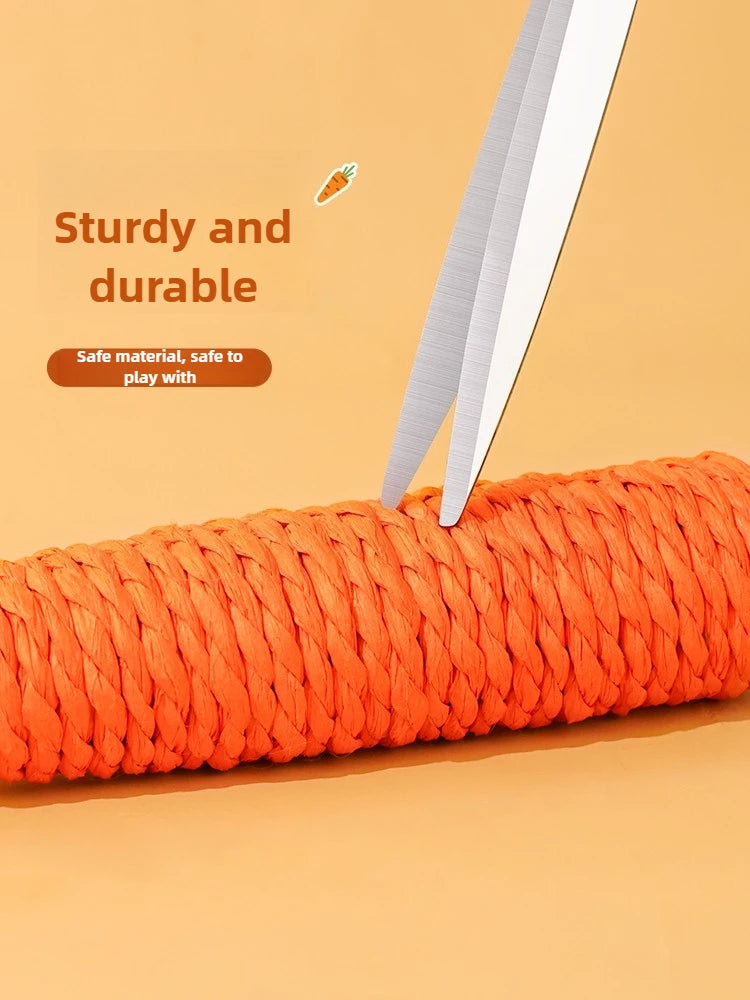 Cat Carrot Hemp Rope Chew Toy Teeth Grinding Interactive Kitten Scratching Fun Toy