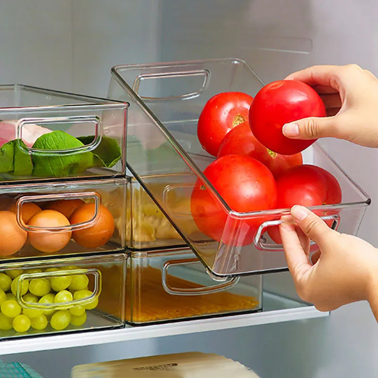 Transparent Refrigerator Storage Box Fridge Organizer Clear Plastic Container for Kitchen Storage