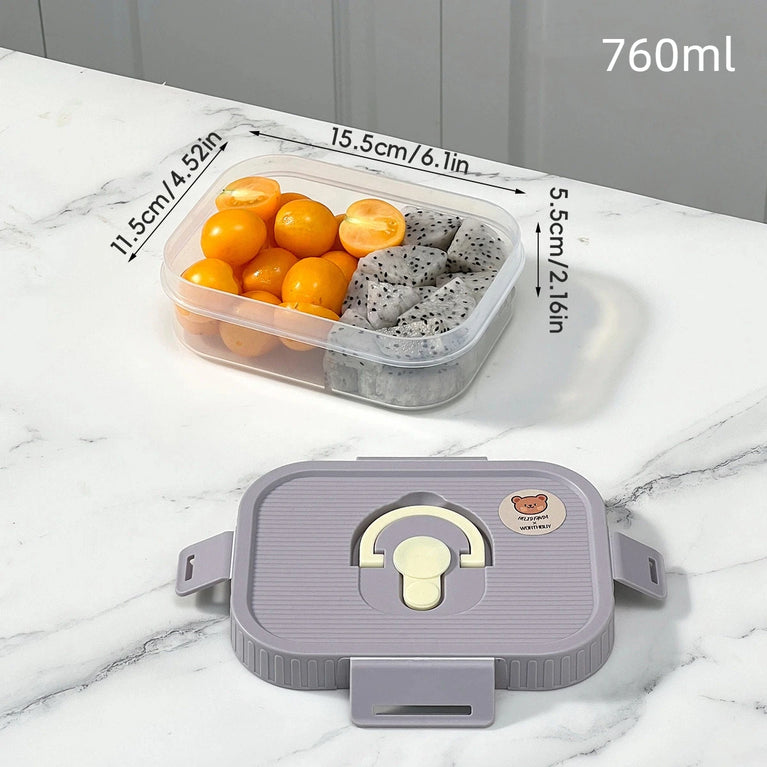 Portable Plastic Divided Lunch Box Kids Student School Picnic Sealed Microwave Bento Container