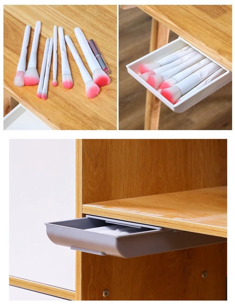 Hidden Storage Box Desk Storage Drawer Self-Adhesive Organizer