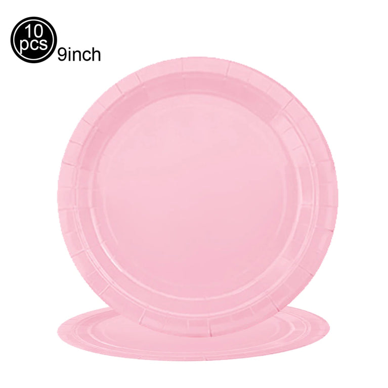Solid Light Pink Girls Birthday Party Disposable Tableware Set Cups Plates