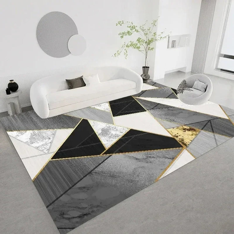 Modern Geometric Non-Slip Washable Area Rugs for Home Spaces