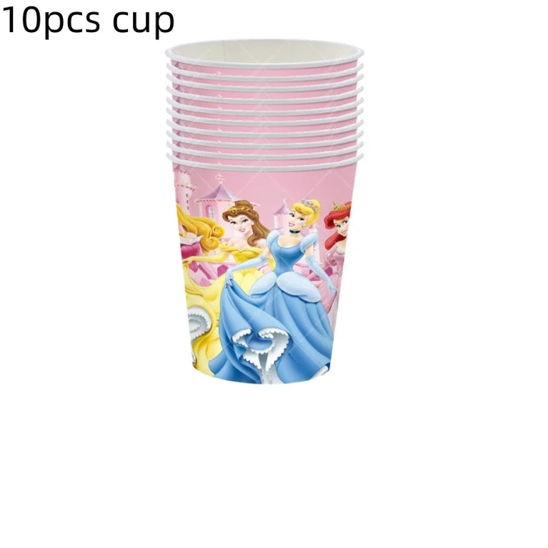 Princess Six Theme Party Disposable Tableware Set Girls Birthday
