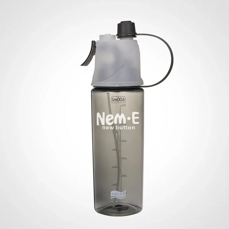 600ML Sports Spray Water Bottle Mist Cooling Gym Hiking Bottle