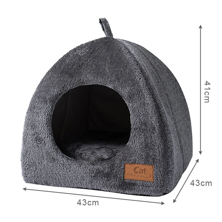 Winter Warm Cat Bed Foldable House Cat Heating Pad Cushion
