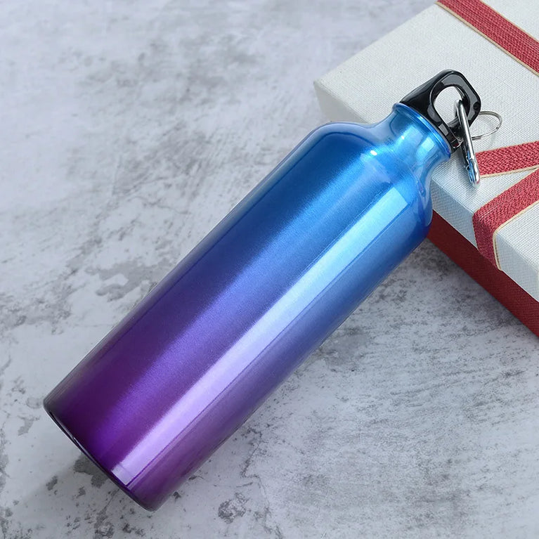 500ml Aluminum Sports Mountaineering Water Bottle Lightweight Hook Lid Outdoor Climbing Flask Kettle
