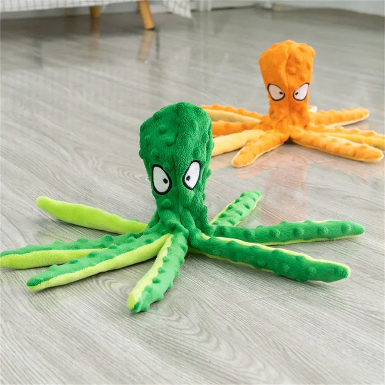 Octopus Plush Puppy Dog Chew Toy Squeaky Crinkle Training Toy Fun