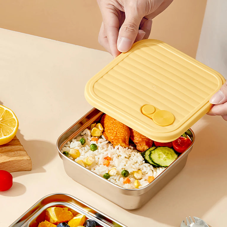 Portable Large Capacity Sealed Bento Lunch Box Stainless Steel Fruit Salad Food Container