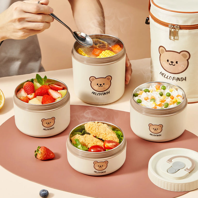 304 Stainless Steel Thermal Bento Lunch Box Leakproof Insulated Food Container