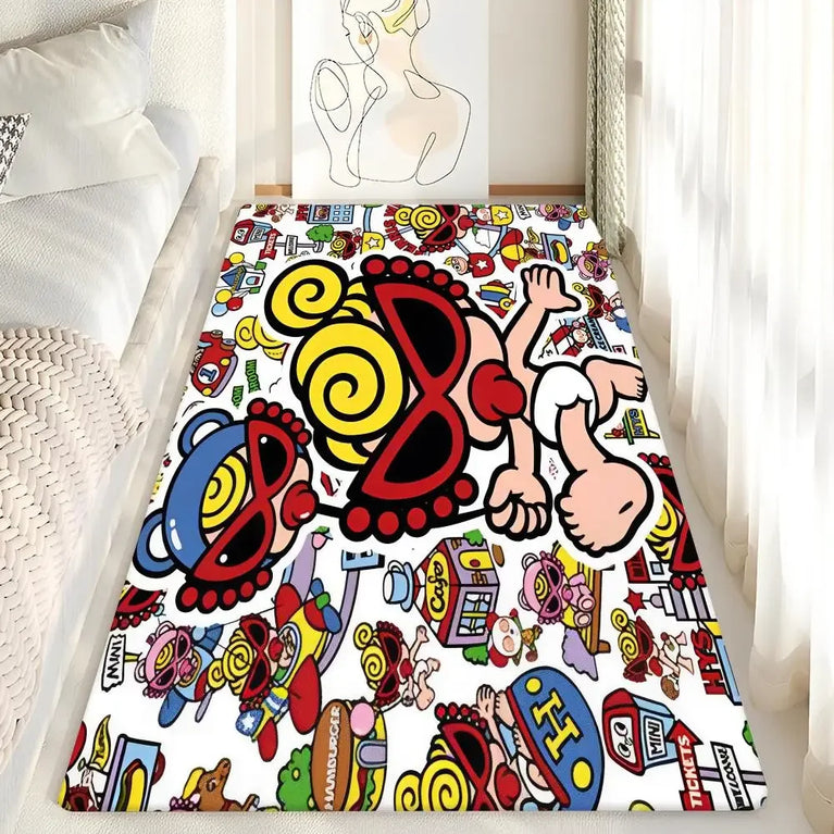 Non-Slip Washable Cartoon Area Rugs for Kids Room and Living