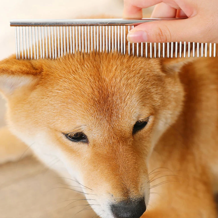 Stainless Steel Dog Comb Long Thick Hair Fur Removal Grooming Dematting Tool