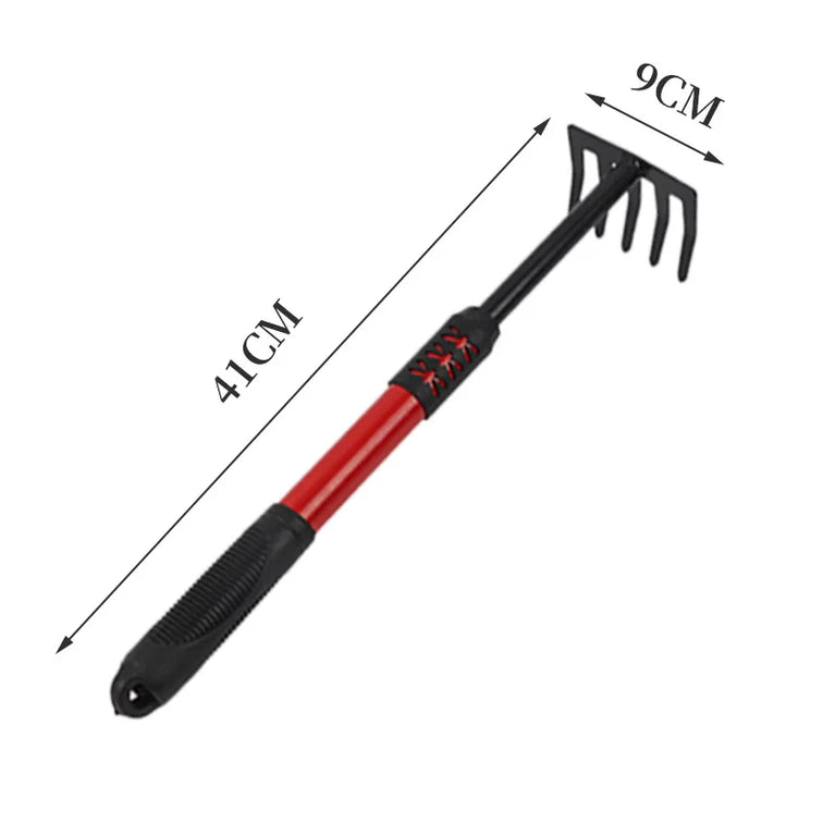 5-Tooth Gardening Spade Shovel Tool Set with Extended Handle