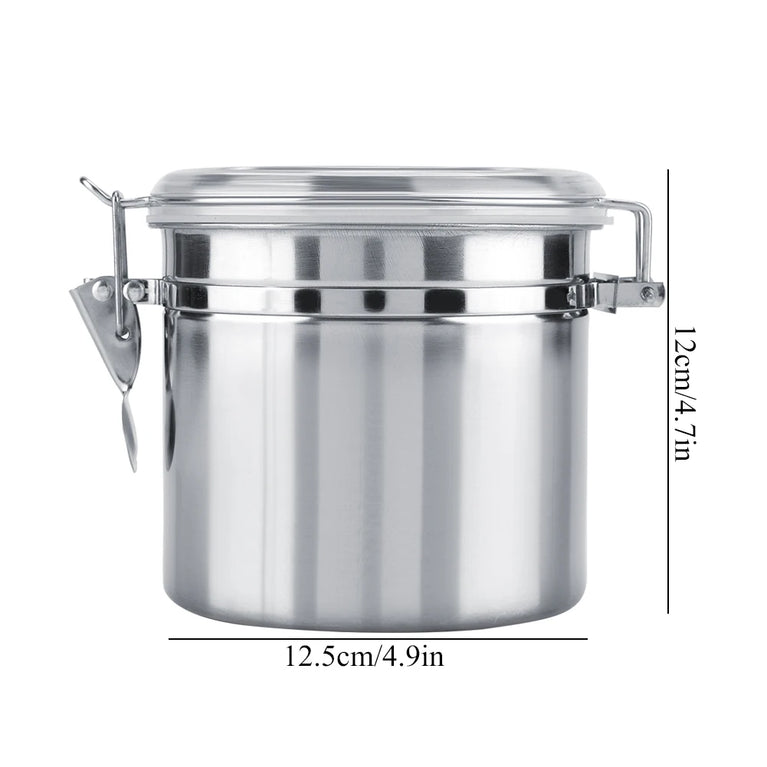 Stainless Steel Coffee Container Vacuum Sealed Coffee Beans Storage Jar Kitchen