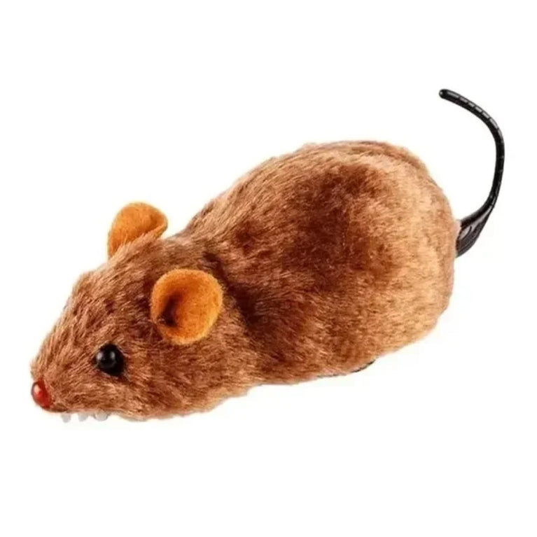 Lifelike Running Mouse Cat Toy Plush Interactive Fun Chase Play