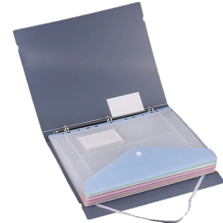 A4 Loose-Leaf Plastic Document Bag | 11-Hole Binder Compatible Envelopes