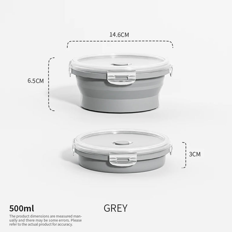 Collapsible Silicone Food Storage Containers with Lids Leakproof
