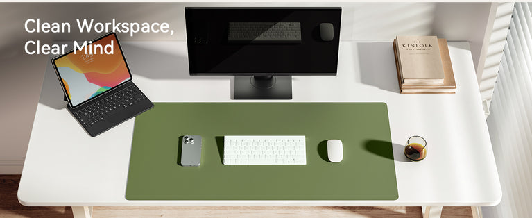 Professional Leather Desk Pad | Large Non-Slip Mouse Pad & Desk Protector