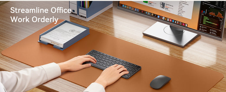 Professional Leather Desk Pad | Large Non-Slip Mouse Pad & Desk Protector