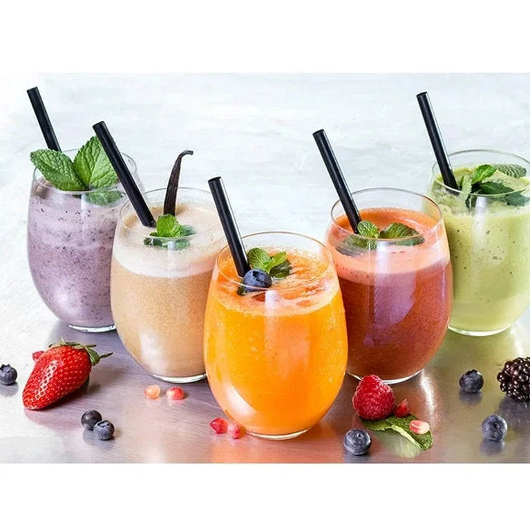 50-1000PCS Paper Black Drinking Straws for Party Kitchen Beverage Use