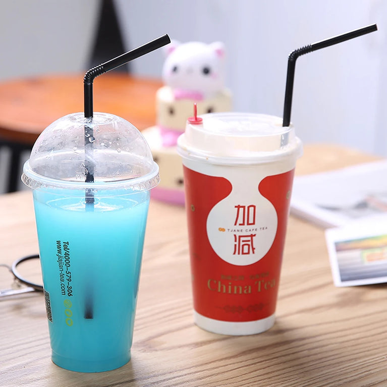 50-1000PCS Paper Black Drinking Straws for Party Kitchen Beverage Use