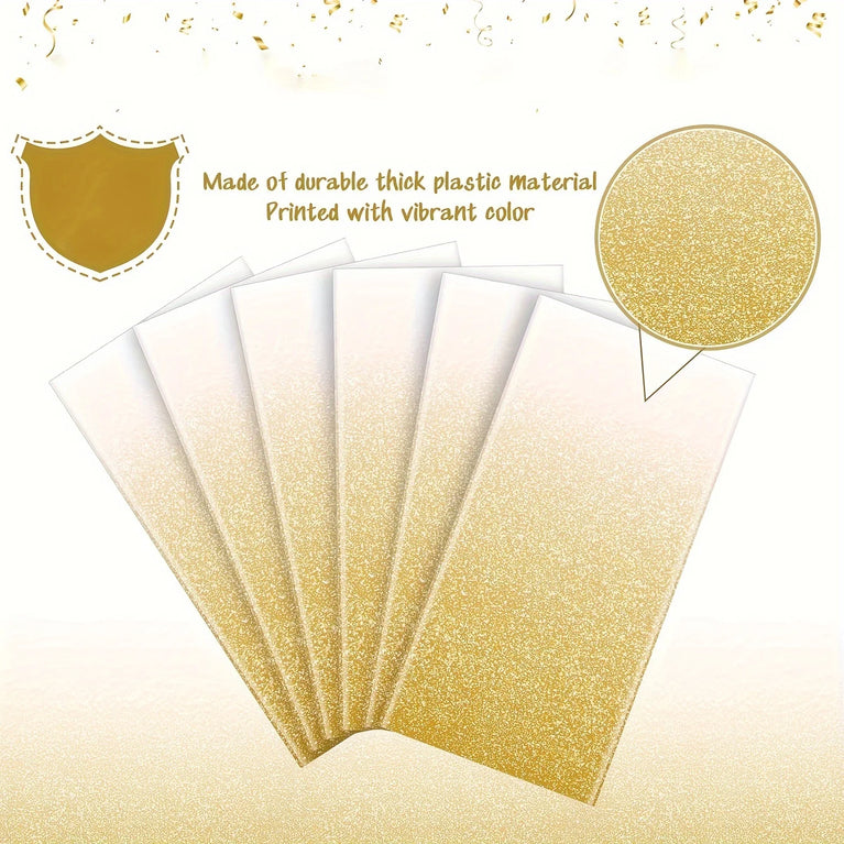 Gradient Gold Disposable Tablecloth for Rectangle Party Tables