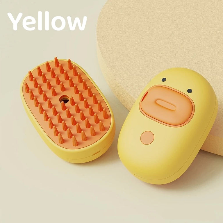 3-in-1 Cat Steam Brush Silicone Grooming Shedding Tool with Spray Function