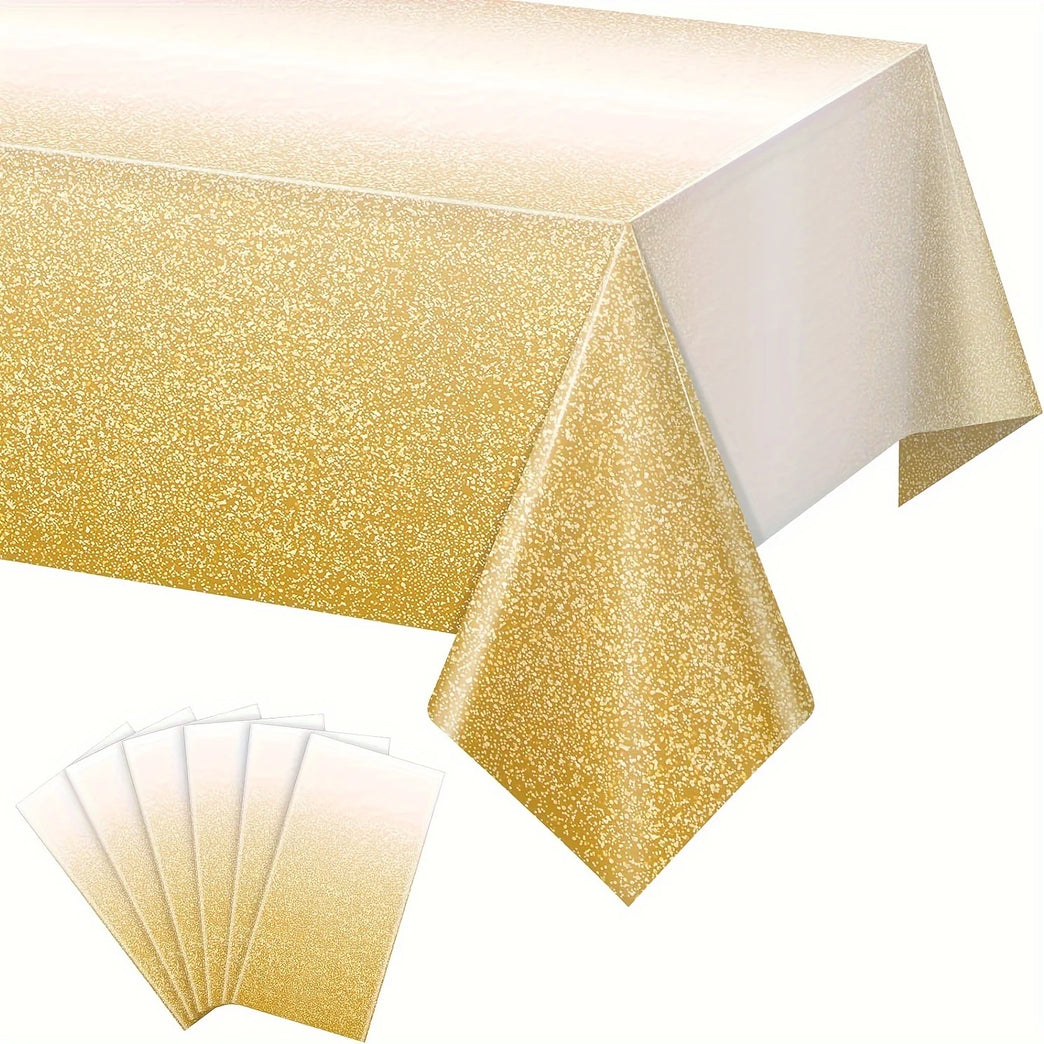 Gradient Gold Disposable Tablecloth for Rectangle Party Tables