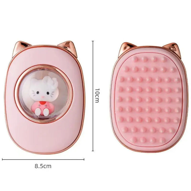 3-in-1 Cat Steam Brush Silicone Grooming Shedding Tool with Spray Function