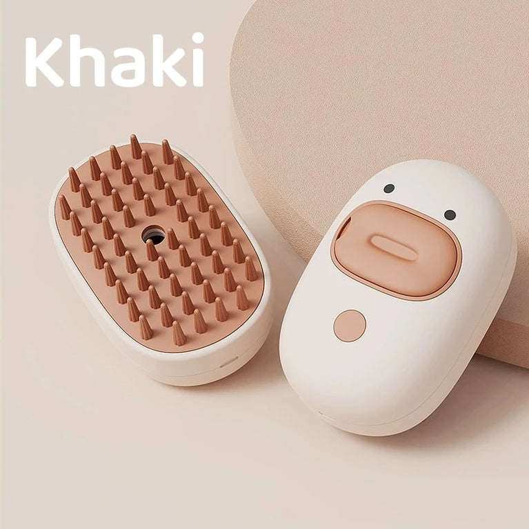 3-in-1 Cat Steam Brush Silicone Grooming Shedding Tool with Spray Function