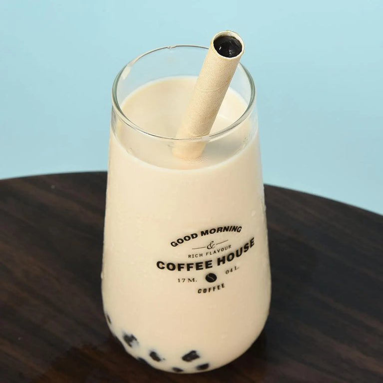 100PCS 12mm x 230mm Individually Wrapped Paper Bubble Tea Straws