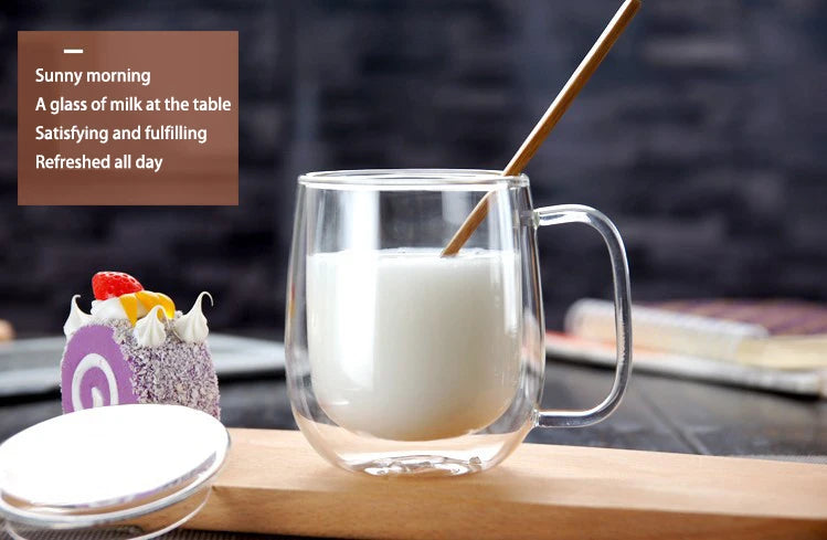 Double-Wall Borosilicate Glass Cup | Heat-Resistant Insulated Drinkware
