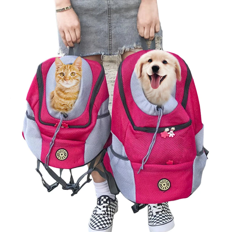 Outdoor Pet Dog Carrier Backpack Front Bag Mesh Double Shoulder Travel Bag